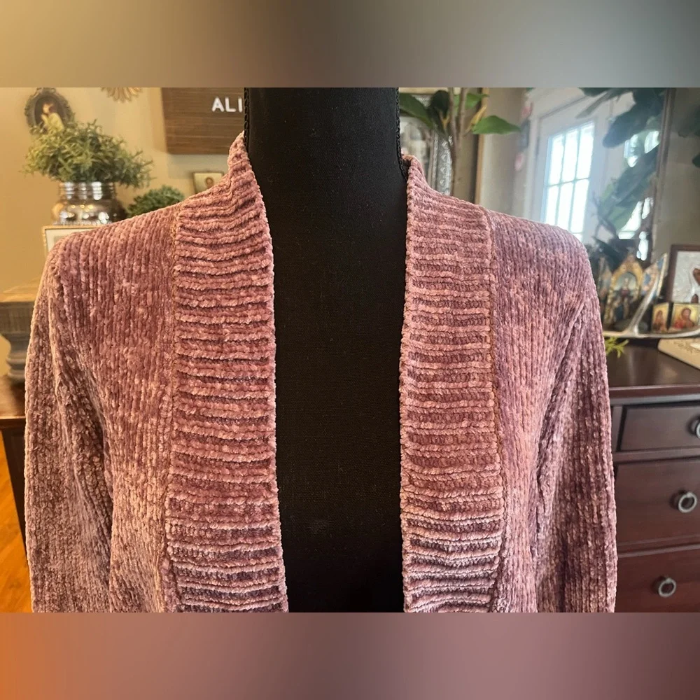 a.n.a Women's Lavender Chenille Open Cardigan - Picture 2 of 4